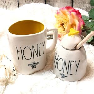 Rae Dunn Honey Bee Mug and Honey Pot